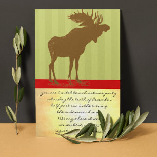 Moose Christmas Invitation