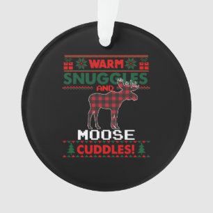 Moose Christmas Pajama Shirt Moose Ugly Christmas Ornament