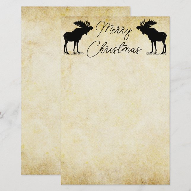Moose Christmas Stationery (Front/Back)