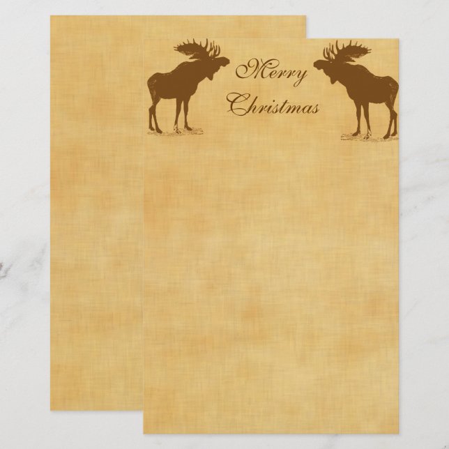 Moose Christmas Stationery (Front/Back)