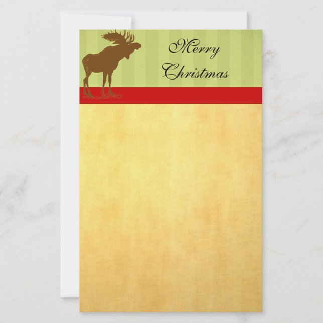 Moose Christmas Stationery (Front)