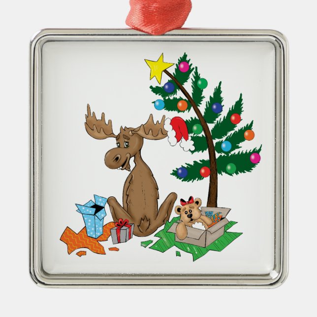 Moose Christmas Tree Ornament (Front)