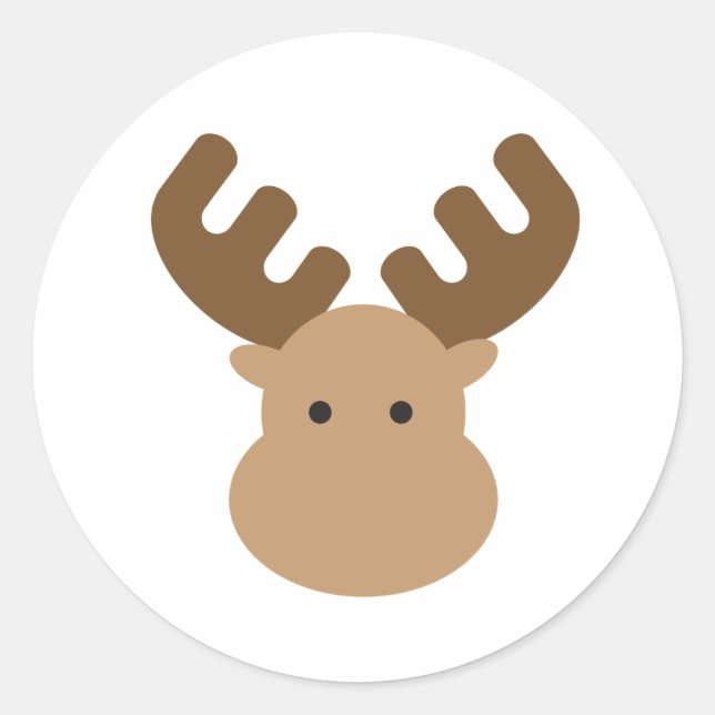 Moose Classic Round Sticker (Front)