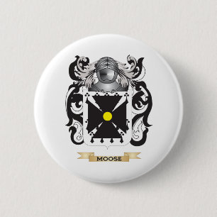 Moose Coat of Arms (Family Crest) 6 Cm Round Badge