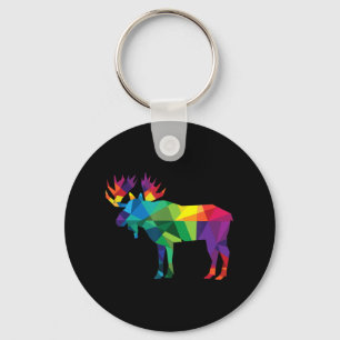 Moose colorful low poly art HUNTING theme hunters Key Ring