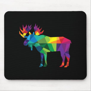 Moose colourful low poly art HUNTING theme hunters Mouse Mat