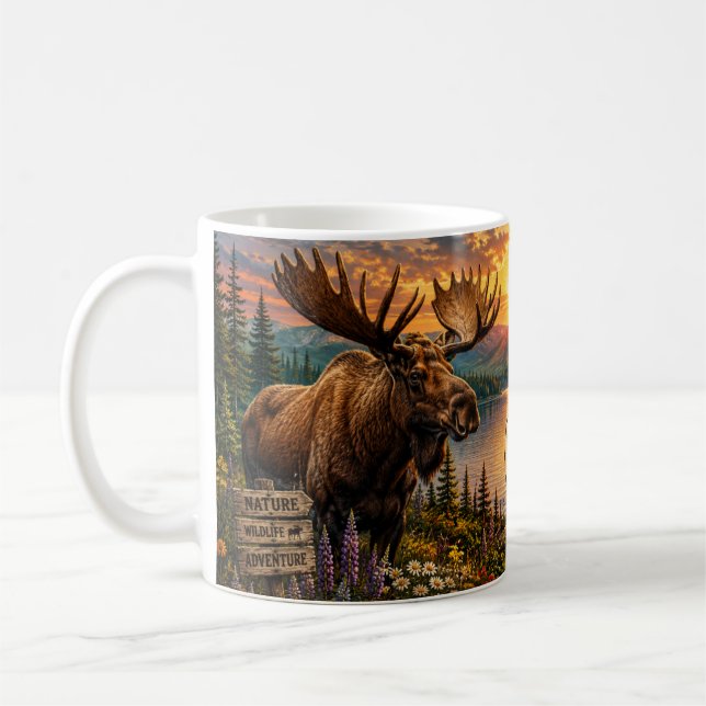 Moose Country Fryeburg Maine Coffee Mug (Left)