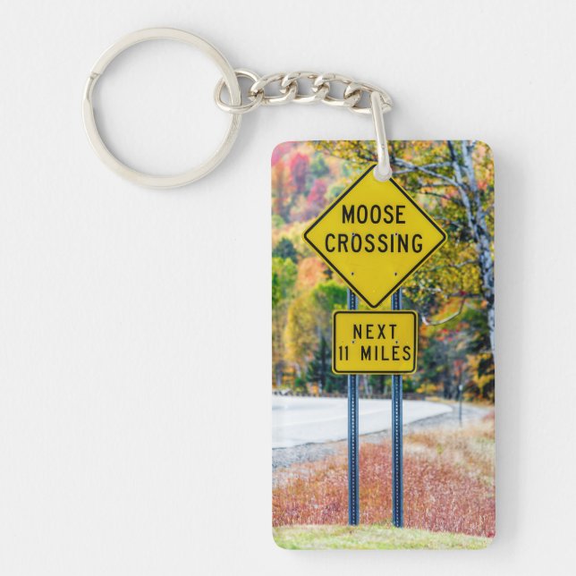 Moose Crossing Acrylic Keychain (Front)