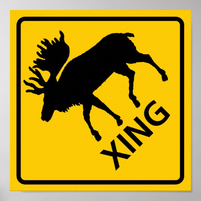 Moose Crossing Highway Sign (Front)