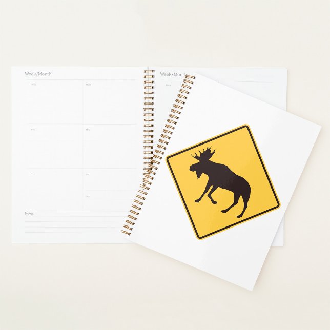 Moose Crossing Road Sign Wildlife Safety Planner (Creator Uploaded)
