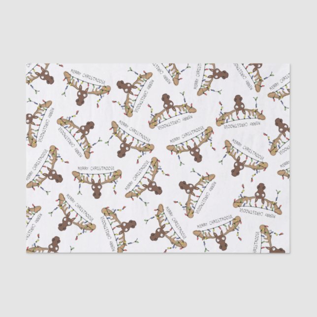 Moose Cute Funny Christmas Tissue Paper (Front)