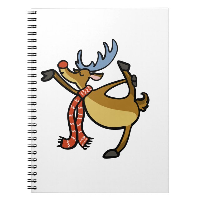 Moose dancing cartoon | choose background colour notebook (Front)