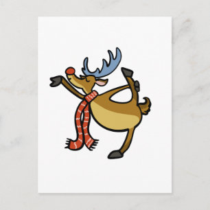 Moose dancing cartoon   choose background colour postcard
