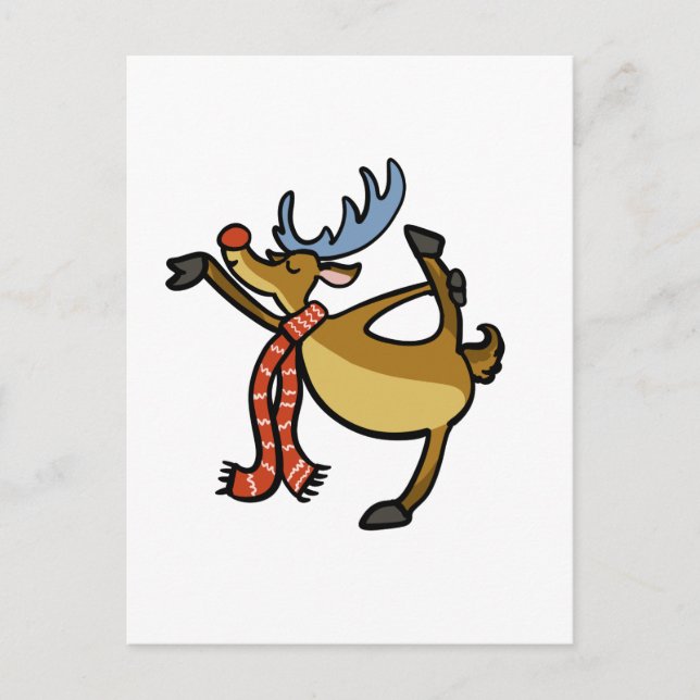 Moose dancing cartoon | choose background colour postcard (Front)