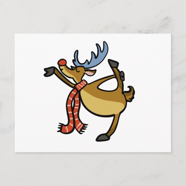 Moose dancing cartoon | choose background colour postcard (Front)