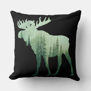Moose Deer And Forest Nature Cushion