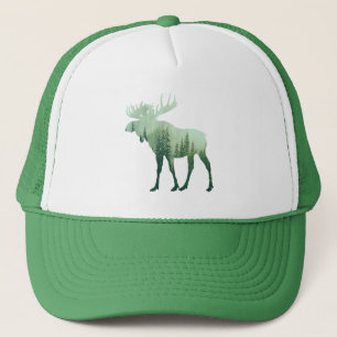 Moose Deer And Forest Nature Trucker Hat