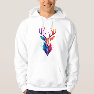 moose,deer,colourful art hoodie