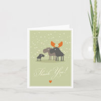 Moose Deer Family Baby Shower Thank You Card