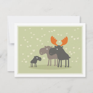 Moose Deer Family Words of Advice Mummy Postcard