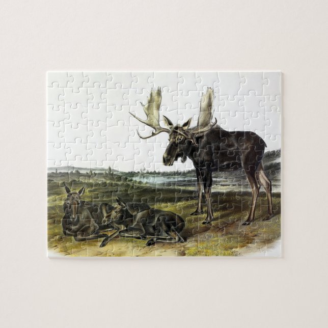 Moose Deer (Moose - Alces alces) by Audubon Jigsaw Puzzle (Horizontal)
