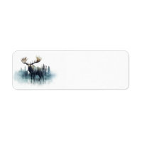 Moose double exposure in front of a forest