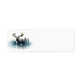 Moose double exposure in front of a forest