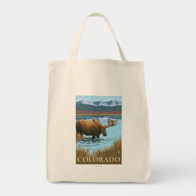 Moose DrinkingColorado Tote Bag (Front)