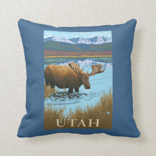 Moose DrinkingUtah Cushion