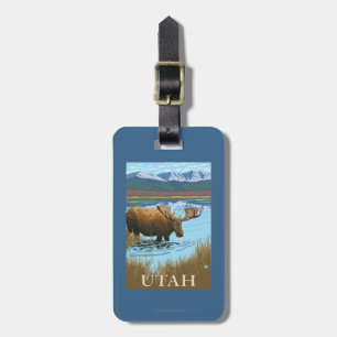 Moose DrinkingUtah Luggage Tag