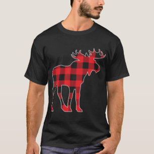 Moose Elk Plaid Buffalo Check Pajama Lumberjack Ch T-Shirt