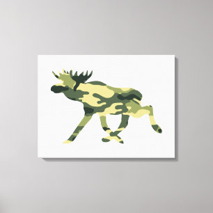 Moose / Elk Woodland Camouflage / Camo Canvas Print