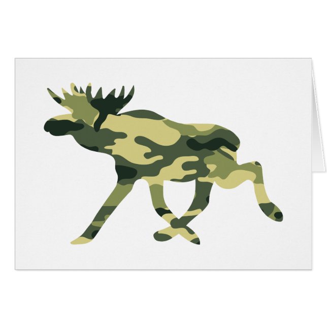 Moose / Elk Woodland Camouflage / Camo Card (Front Horizontal)