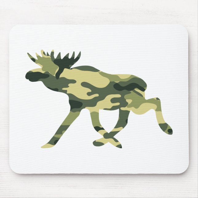 Moose / Elk Woodland Camouflage / Camo Mouse Mat (Front)