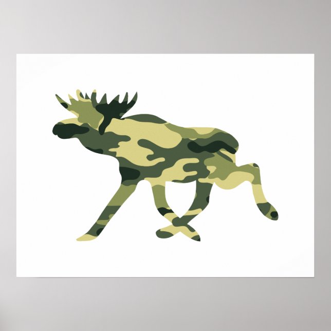 Moose / Elk Woodland Camouflage / Camo Poster (Front)