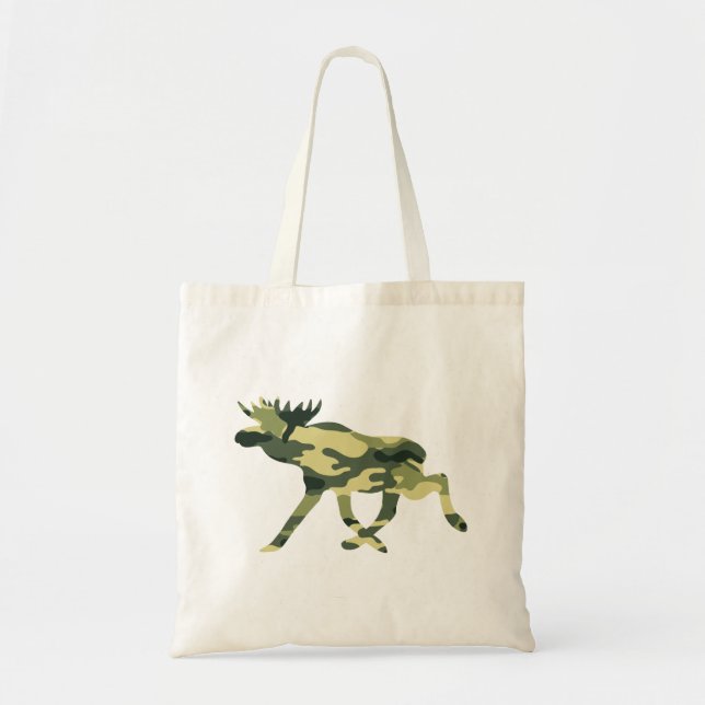 Moose / Elk Woodland Camouflage / Camo Tote Bag (Front)