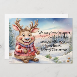 Moose Far Apart Holiday Card