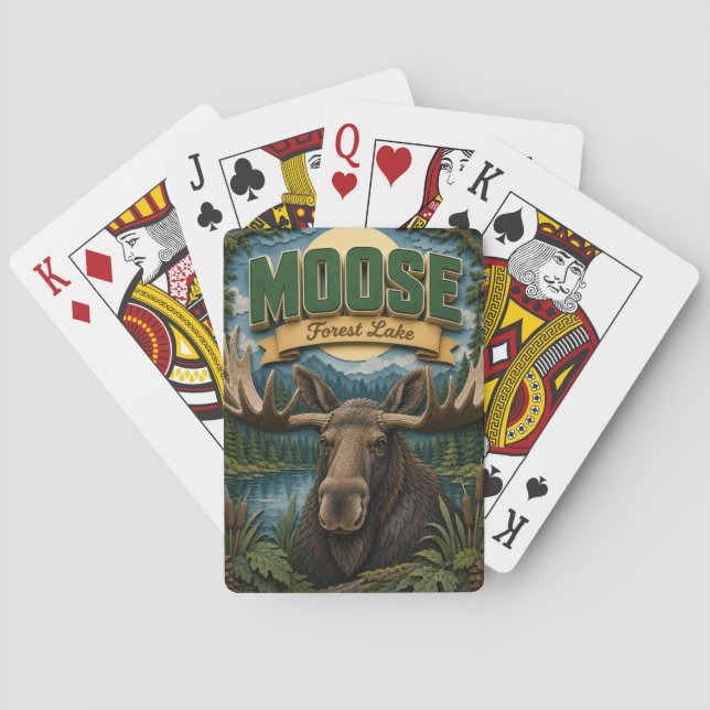 Moose Forest Lake POPCUT Playing Cards (Back)