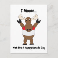 Moose Funny Canada Day Red White Personalise