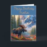 Moose Happy Birthday Brother  Card<br><div class="desc">"AI-generated artwork with design direction by Susang6"</div>