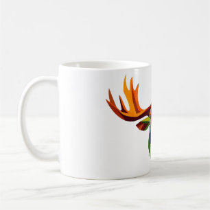 Moose Head Geometric Art White Tee Coffee Mug