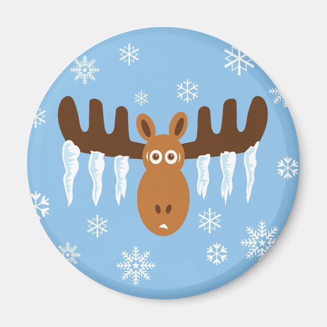 Moose Head_Icicle Antlers Magnet (Front)