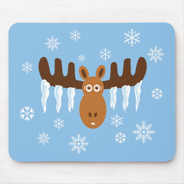 Moose Head_Icicle Antlers Mouse Mat (Front)