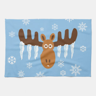 Moose Head_Icicle Antlers Tea Towel