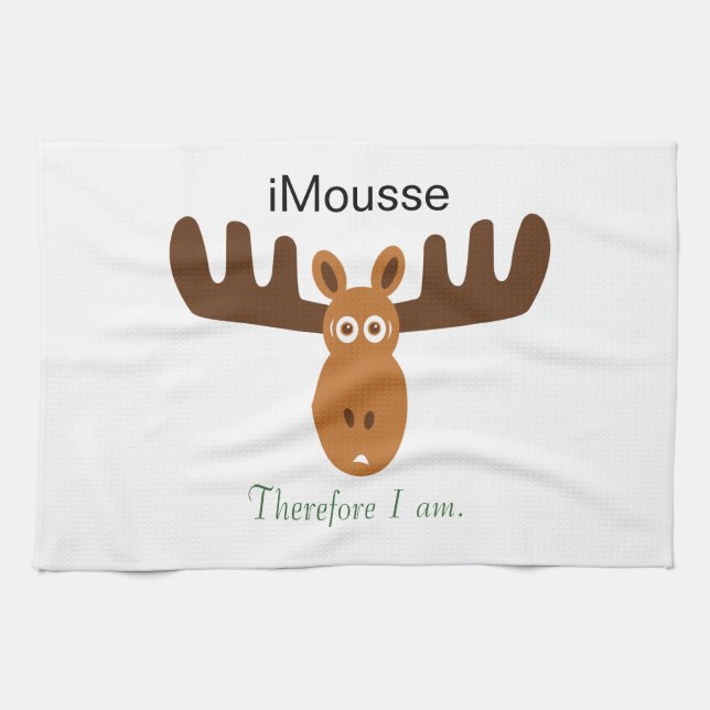 Moose Head_iMousse Therefore I am Tea Towel (Horizontal)