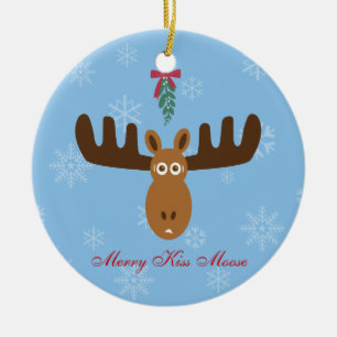 Moose Head_Merry Kissmoose_Happy Gnu Year! Ceramic Tree Decoration