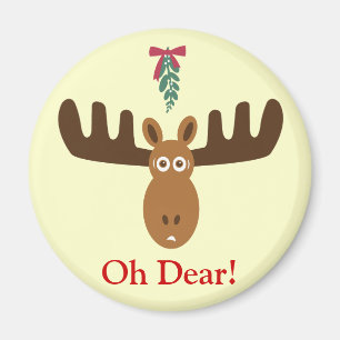 Moose Head_Mooseltoe_Oh Dear! holiday magnet