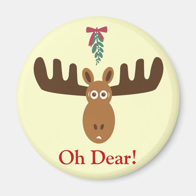 Moose Head_Mooseltoe_Oh Dear! holiday magnet (Front)