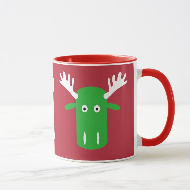 Moose Head Pop Art custom monogram mugs (Right)