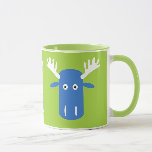 Moose Head Pop Art custom monogram mugs (Right)